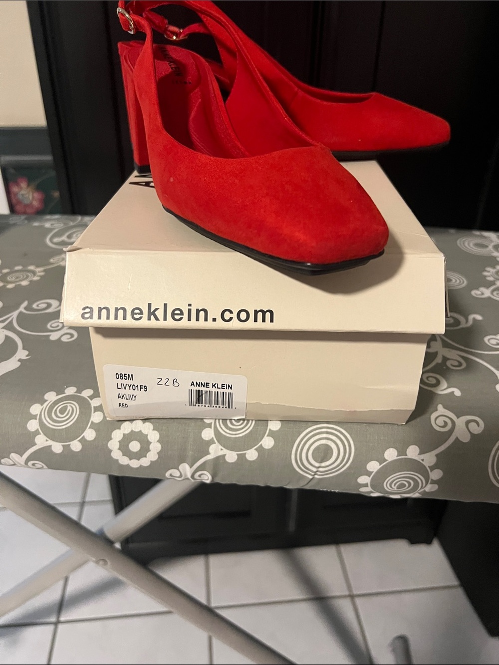Anne Klein Red Pointed-Toe Slingback Pumps